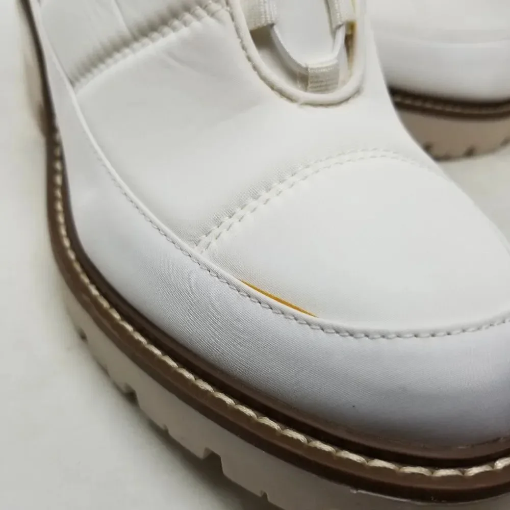 Blondo Daisy  Waterproof Lug Sole Boot in White Nylon